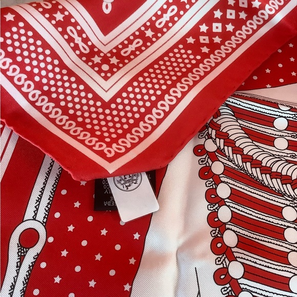 Hermes Silk Bandana Brandebourgs NEW - Picture 2 of 6